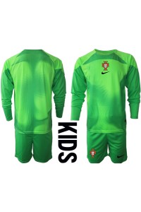 Fotbalové Dres Portugalsko Brankářské Dětské Domácí Oblečení MS 2022 Dlouhý Rukáv (+ trenýrky)
